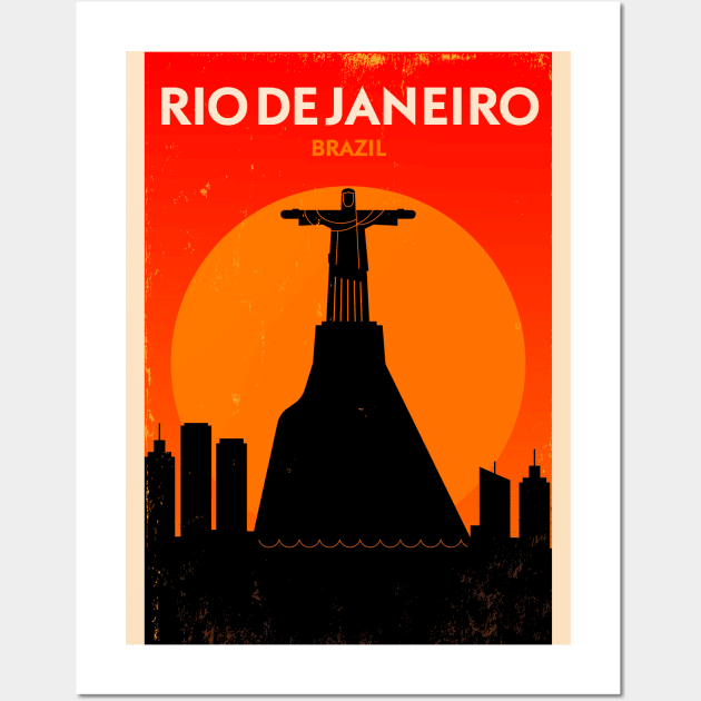 Rio De Janeiro Poster Design Wall Art by kursatunsal